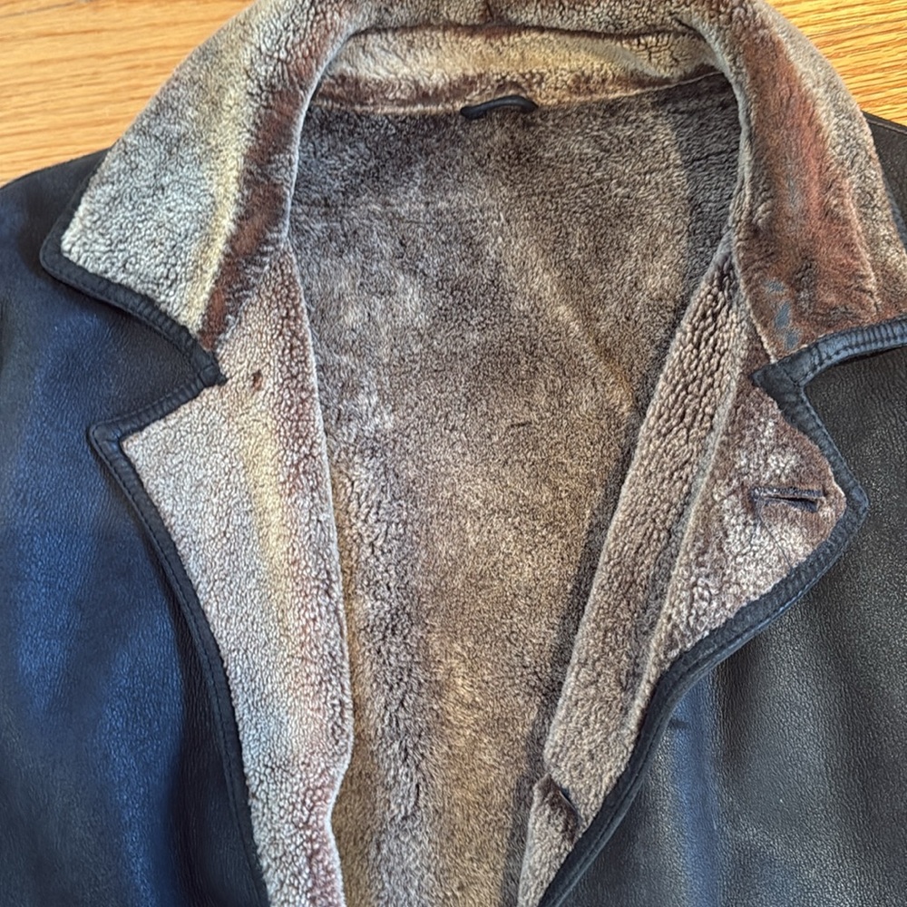 Italian Made men Shearling Coat - Picture 2 of 5